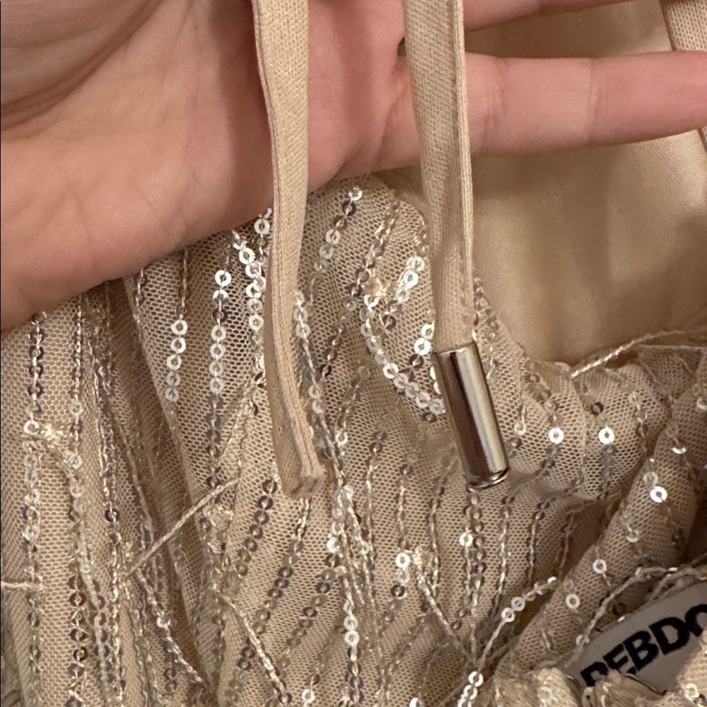 Rebdolls Champagne Sequin Fringe Maxi Dress - Picture 5 of 5